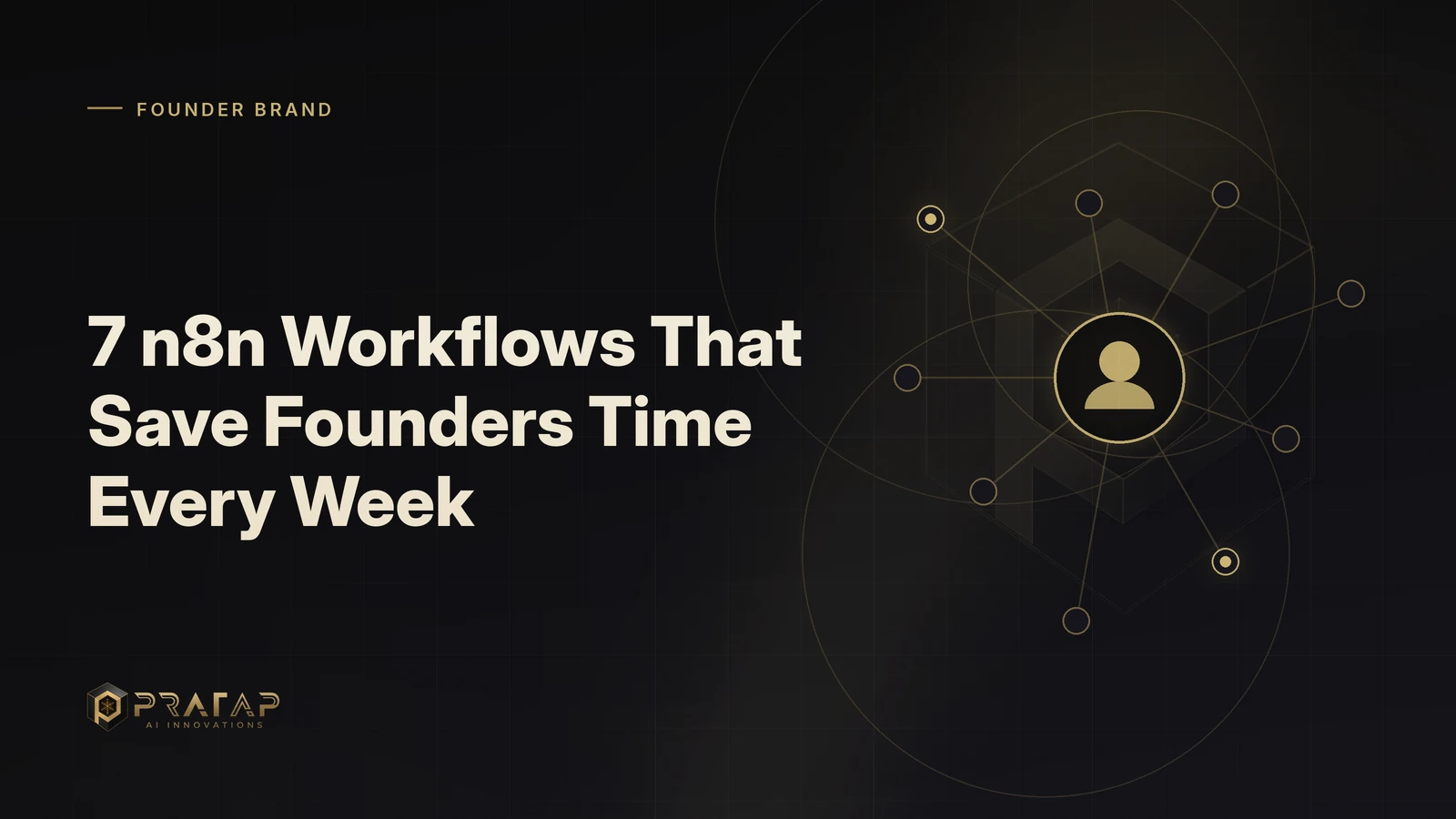 Pratap AI blog cover about ai agents: 7 n8n Workflows That Save Founders Time Every Week